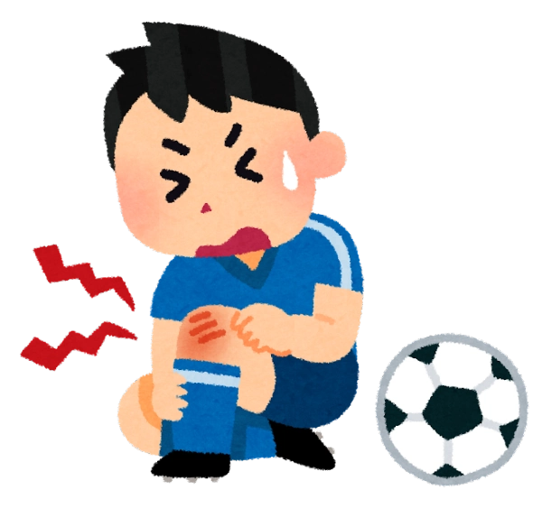 サッカーでケガをしたイラスト